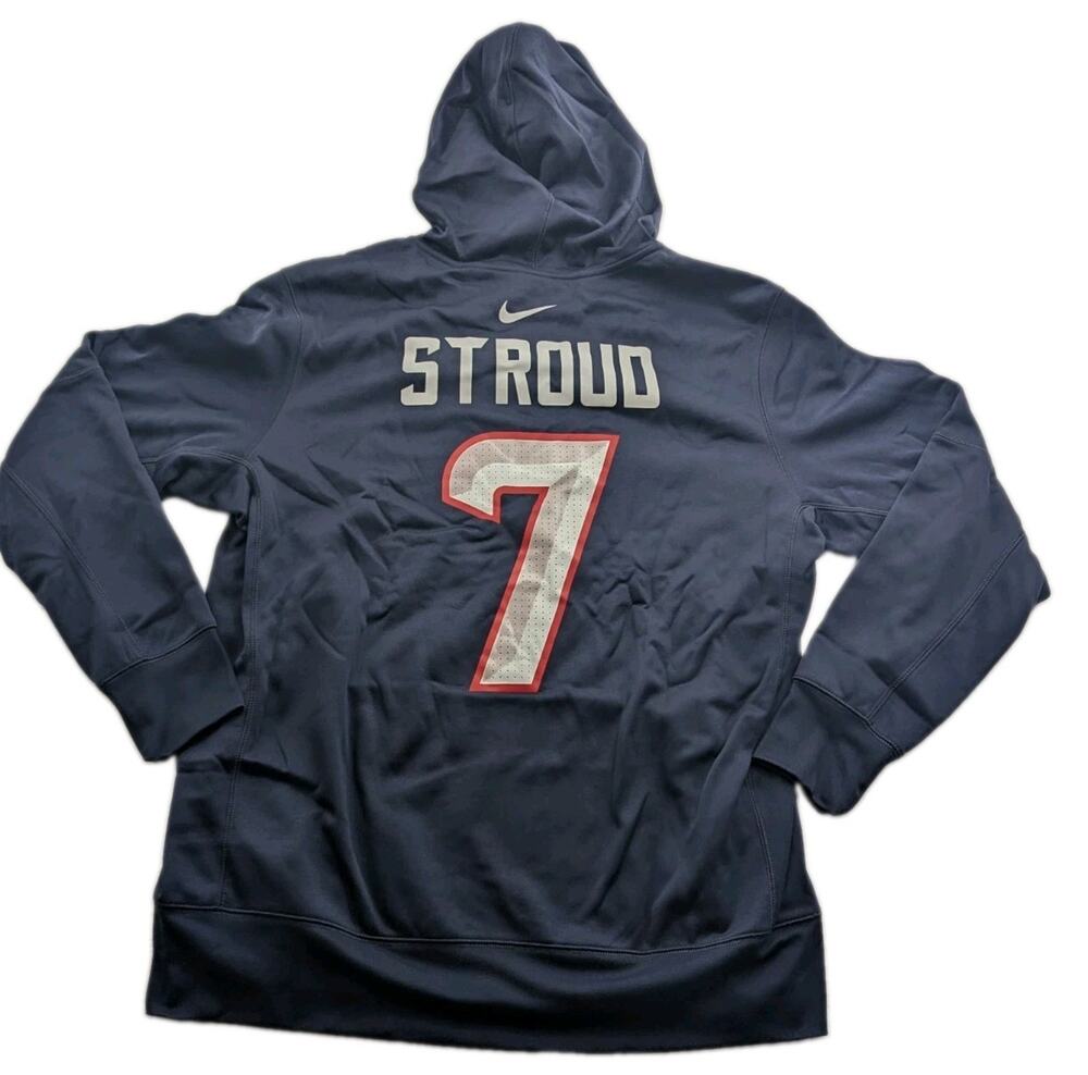 Nike Dri-Fit Mens XL NFL Houston Texans Navy #7 CJ Stroud Pullover Hoodie NWT